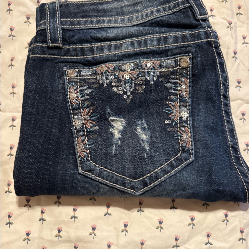 Embroidered Blue Jeans